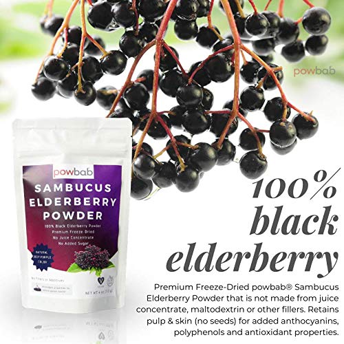 powbab Sambucus Elderberry Powder from 100 FreezeDried Organic