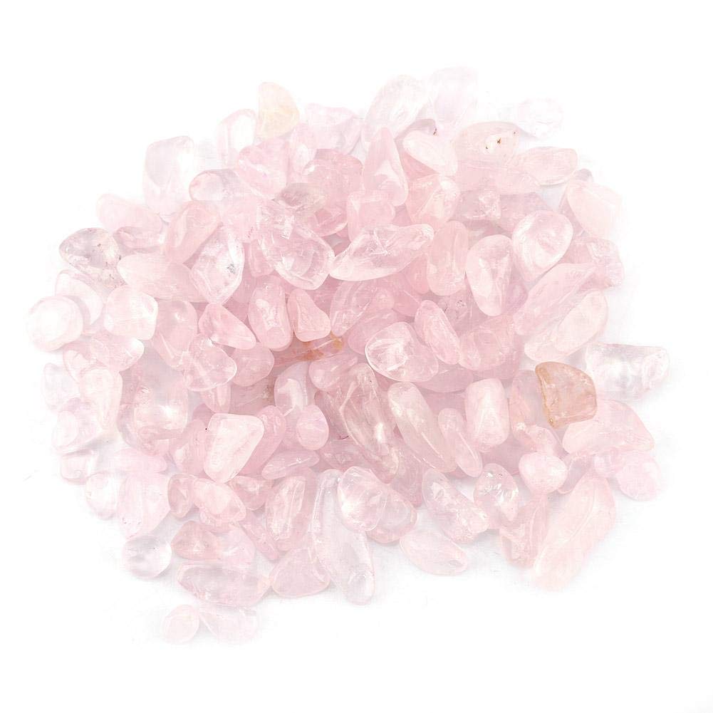 Wifehelper Tumbled Stone Chips Crushed Natural Crystal Quartz Small Crystal Tumble Gemstone 100g Bundle Bags(Pink)