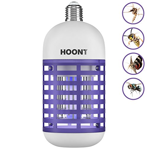 Hoont Electric Indoor Bug Zapper Bulb Killer Catcher Trap – Fits All Standard Bulb Sockets - Covers 500 Sq. Ft. / Fly Killer, Insect Killer, Mosquito Killer – For Residential and Commercial [UPGRADED]