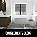 KANGAROO Shag Chenille Toilet Lid Cover, Machine Washable, Microfiber Dries Quickly, Ultra Soft Seat Covers, 19.5x18.5, Fits Most Standard Lids, Essential Home Bathroom Decor, Gray