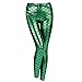 JNTworld Women Sexy Mermaid Fish Scale Hologram Soft Shine Leggings, L, Emerald