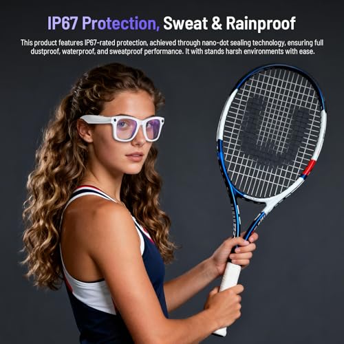 2026 AI Smart Glasses with Camera and Bluetooth, 8MP 4K Camera Glasses with Translation & Voice Control, Video, Audio Recording, IP67 Waterproof Smart Glasses for Business & Outdoor(Photochromic)