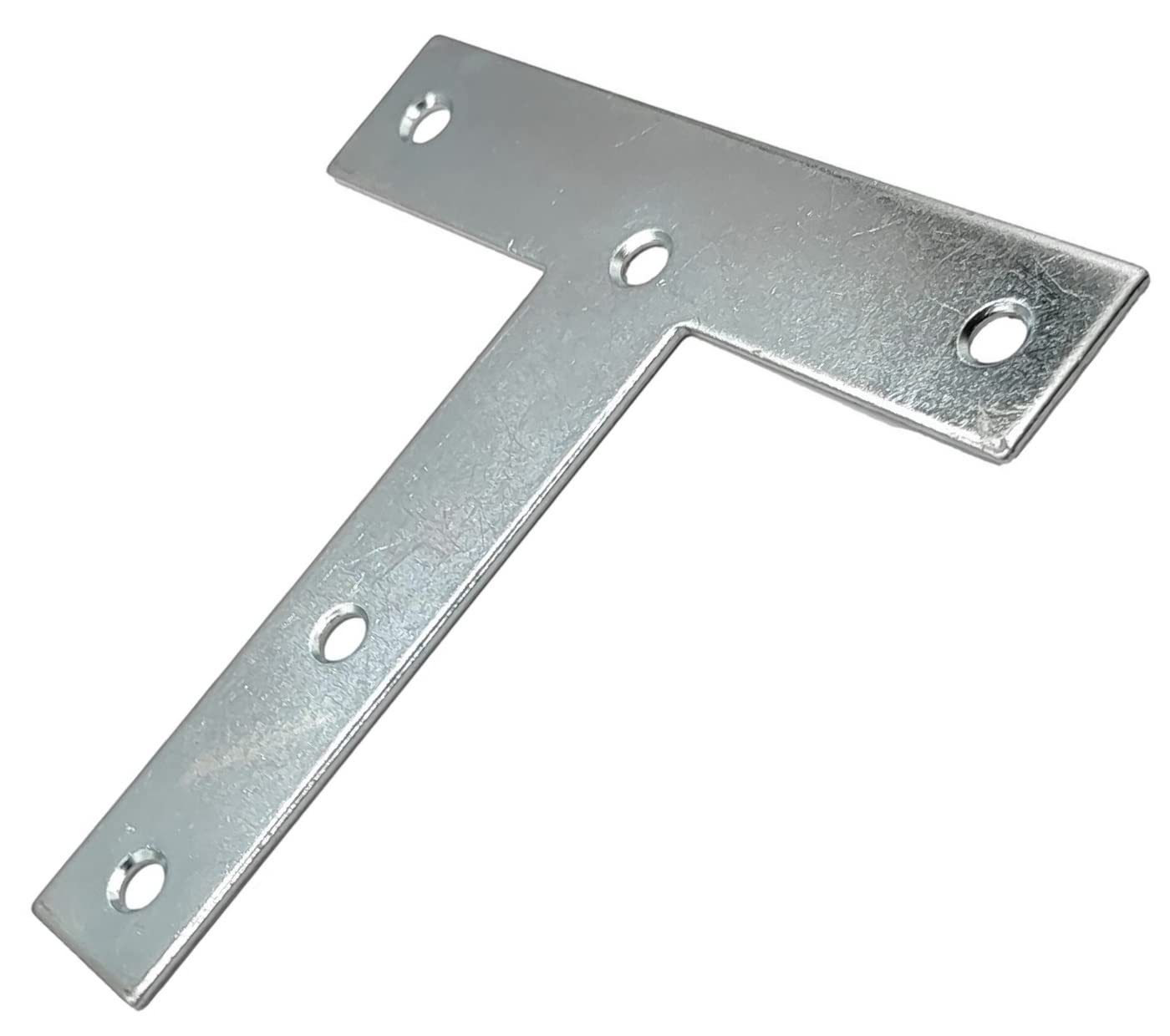 Metal Mending Tee T Plates 5in Braces Corner Bracket Plate Joint Flat Repair Fixing Angle Galvanised Heavy Duty 2mm Thick Size: 127 x 127 x 25mm / 5'' x 5'' x 1'' Pack of 2