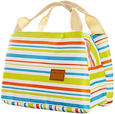 Canvas Stripes Picnic Lunch Bag Tote Insulated Cooler Travel Zipper Organizer BoxCanvas Stripes Picnic Lunch Bag Tote Insulated Cooler Travel Zipper Organizer Box