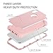 YINLAI iPhone X Case iPhone 10 Case Slim Heavy Duty 3 in 1 Hybrid Hard PC Cover Soft Silicone Rubber Rugged Bumper Shockproof Full Body Protective Phone Cases for Girls Women iPhone X Rose Gold/Pink