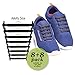 Diagonal One No Tie Shoelaces for Kids & Adults. The Elastic Silicone Shoe Laces to Replace your Shoe Strings. 16 Slip On Tieless Flat Silicon Sneakers Laces