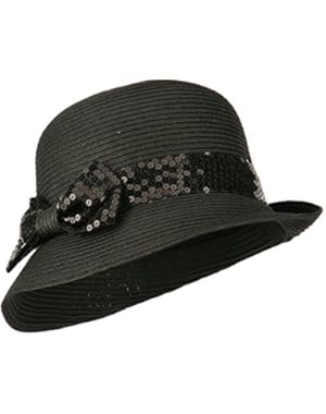 Sequin Bow Women's Cloche Hat