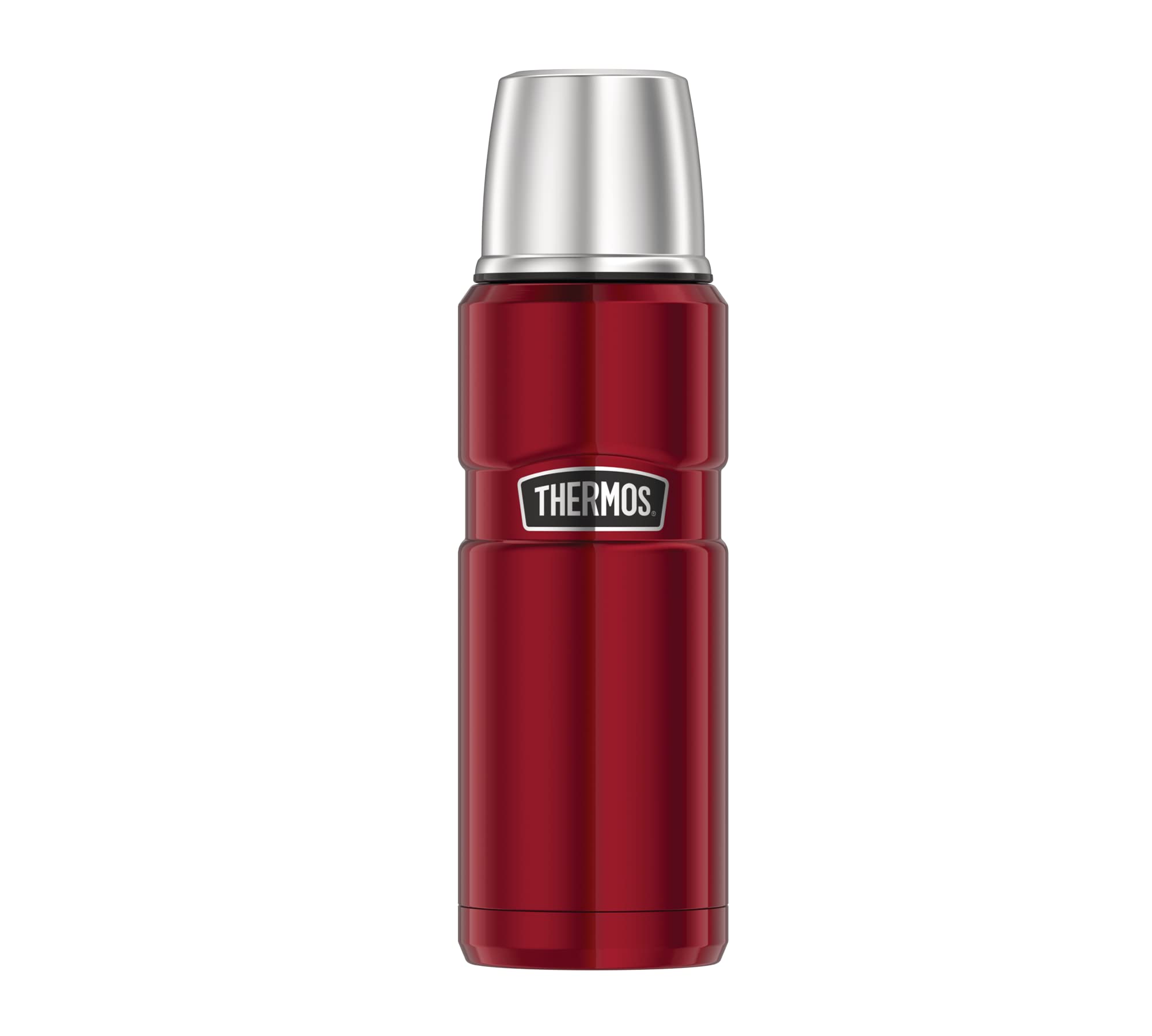 THERMOS Stainless King 4003.248.047 Thermos Flask Stainless Steel Cranberry 0.47 L Screw Cap Hot for 12 Hours Cold for 24 Hours BPA