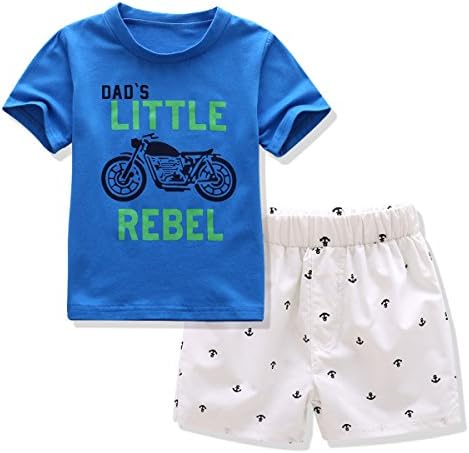 Kids Boys 2 Piece Short Sleeve Tshirt and Shorts Set Outfits for 1 to 5 Age Baby