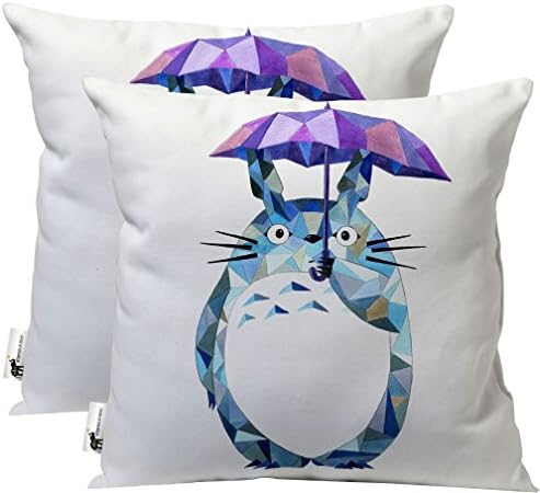 UBU Republic Trotro Outdoor Waterproof Throw Pillows - Set of 2 - Cool Purple Patio Pillows | Artistic Trotro (16X16)