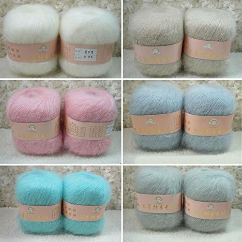 Smooth Soft Knitting Yarn Natural Angola Mohair Cashmere Wool Skein