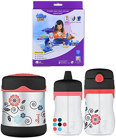 Thermos Foogo Insulated 10oz Food Jar &amp; 11oz Travel Drink Bottle w/ Virtual Aquarium Mess-Free Toy