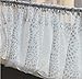 White Lace Valance Semi-Sheer Cafe Curtain for Kitchen, Bathroom, Dining Room, 18