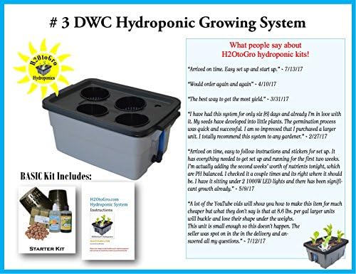 Hydroponic System DWC Complete Plant Growing kit #3-4 by H2OtoGro
