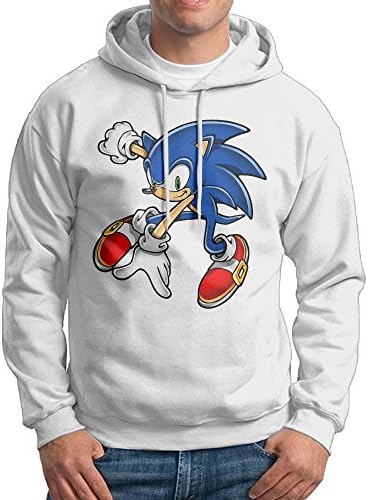 MEGGE Sonic The Hedgehog Men's Pullover Hooded White XXL