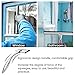 Baban Shower Squeegee with 2 Strong Adhesive Holder Hooks, Stainless Steel Glass Squeegee Window Squeegee - All-Purpose Squeegee for Bathroom/Kitchen/Car Glass/Mirror/Shower Door, 9.6 Inch, Chrome