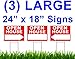 Large OPEN HOUSE Sign Kit with Tall Stands - Yard Sign Bundle for Real Estate - 3 Pack - (1) 24