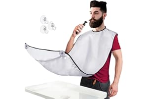 Beard Shaving Catcher Bib - The Smart Way to Shave - Beard Trimming Apron & Shaving Cape - Perfect Grooming Gift or Men's Birthday Gift - by Mobi Lock
