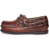 Sebago Schooner Waterproof Boat Shoes - Leather Moccasins for Men Featuring 360-Degree Rawhide Lacing and Non-Marking Slip-Resistant Soles