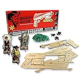 Bandit Guns Pump-Action Sheriff Shotgun Rubber Band Gun Craft Kit, Wood Finish