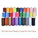 Paxcoo 30 Assorted Color Polyester Sewing Thread Spools 250 Yards Each