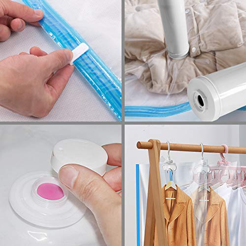 MRS BAG Hanging Vacuum Storage Bags 6 Pack (3Jumbo(57x27.6'') + 3Short