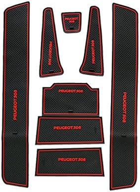 Hireno Gate slot pad For 508 Interior Door Pad/Cup Non-slip mats red