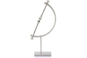 JUXYES Silver Tone Metal Sphere Holder Caliper Stand, Hold Max to 2-7/8, Caliper Style Display Stand for Mineral, Ornament, Gem, Shell, Coin, etc