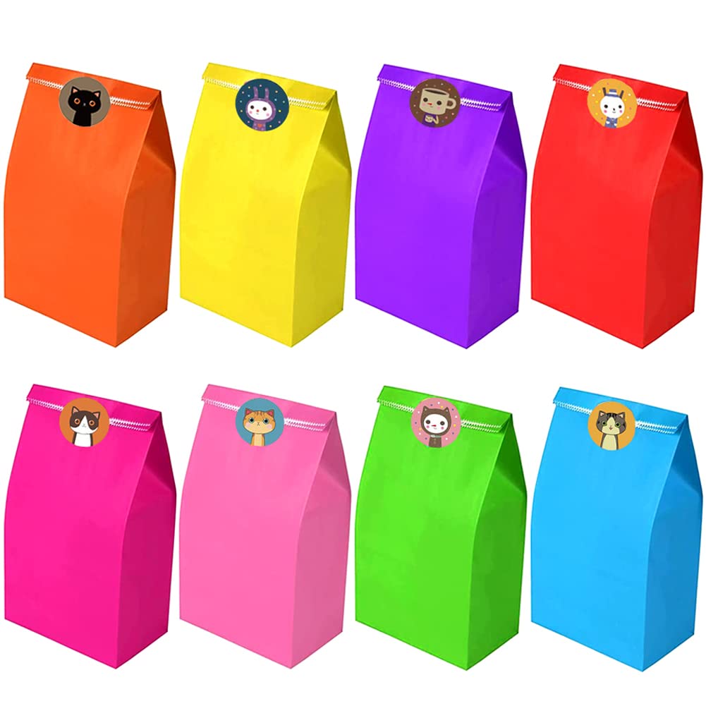 Viccesse Viccess 40 Pieces Gift Bag, Multi-Coloured Paper Bags, Children's Birthday Bag, Candy Bags, Craft Paper Gift Bag for Children, Surprise Pouch for Children