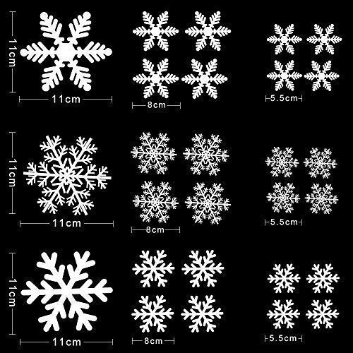 Begleri 139 Fensterbilder für Weihnachten,Schneeflocken mit Fensterdeko -Statisch Haftende PVC Aufklebe