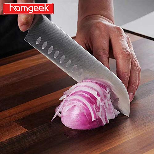 4 Homgeek+2+Piece+Santoku+Stainless+Ergonomic
