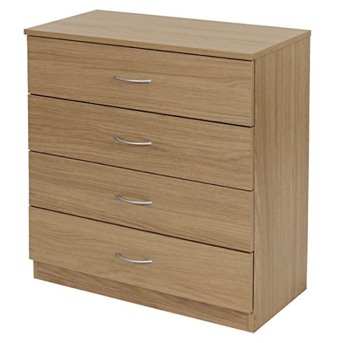 Boldon Budget Bedroom Furniture - 4 Drawer Chest of Drawers - Oak including