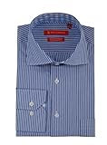 Gino Valentino Mens Striped Dress Shirt Cotton Spread Collar Barrel Cuff