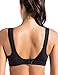 SYROKAN Front Adjustable Sports Bras for Women High Impact Wirefree Comfort No Bounce Support Workout Running Bra Black 38DD