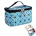Women Portable Travel Cosmetic Bag Makeup Bag Waterproof PU Leather Handy Toiletry Bag (Light Blue, 130g)
