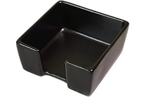 HANKOR Ceramic Sticky Note Holder, 3 x 3 Sticky Note Dispenser, Notepad Holder for Desk, Office Essentials Organizer (Black)
