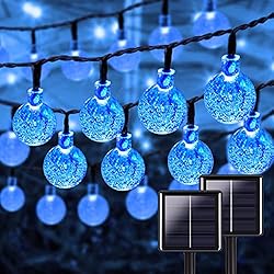 Blue 2-Pack 46FT 160 LED Crystal Globe Solar String