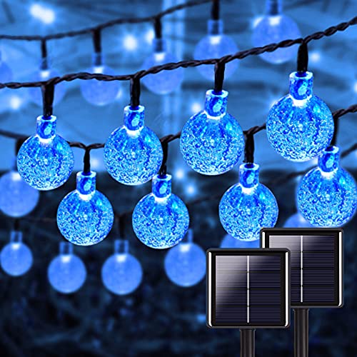 Blue 2-Pack 46FT 160 LED Crystal Globe Solar String