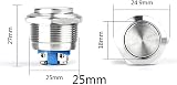 DollaTek 25mm Flat Angel Eye LED Momentary Reset Push Button Switch 12V DC view 7