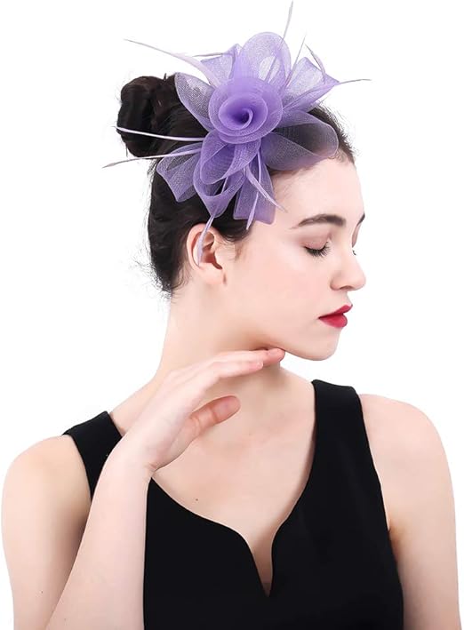 Amazon Com Yonquil Lavender Crinoline Fascinators Hats Hair
