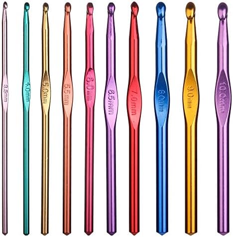 Crochet Hooks, Mixed Aluminum Handle, Colorful Hooks
