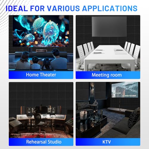 50 Pack Sound Proofing Panels, 2"x12"x12" Acoustic Foam Wall Panels, Soundproofing Panels, Sound Proof Panels for Walls, Sound Absorbing Panels for Studio, Home, Office, With Double Sided Tape