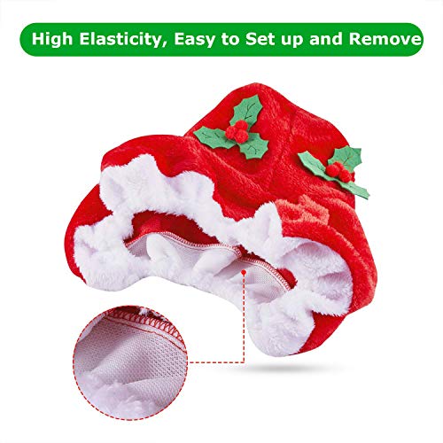 Christmas Toilet Seat Cover, Iyoyo 3 Pieces Snowman Santa Toilet Cover and Rug, Tank & Toilet Paper Box Cover Christmas Decorations for Bathroom Red