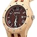 Bewell Men Wooden Quartz Watch Round Dial Analog Wristwatch