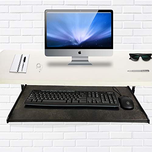 FRMSAET Furniture Accessories Office Product Suits Hardware 20/24/30 inches Keyboard Drawer Tray Wood Holder Under Desk Adjustable Height Platform. (30 inches, Metallic Black) - Thumbnail 5