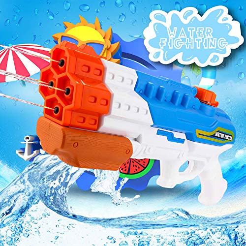 Gdaytao 1200CC High Capacity Water Guns with 4 Nozzles Water Blaster Pistol with 30-35 Feet Shooting Range Kids Adults Super Squirt Guns for Swimming Pool Beach Sand Water Fighting