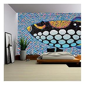 Clown Triggerfish Original Acrylic Painting on Canvas - Removable Wall Mural | Self-Adhesive Large Wallpaper - 66x96 inches