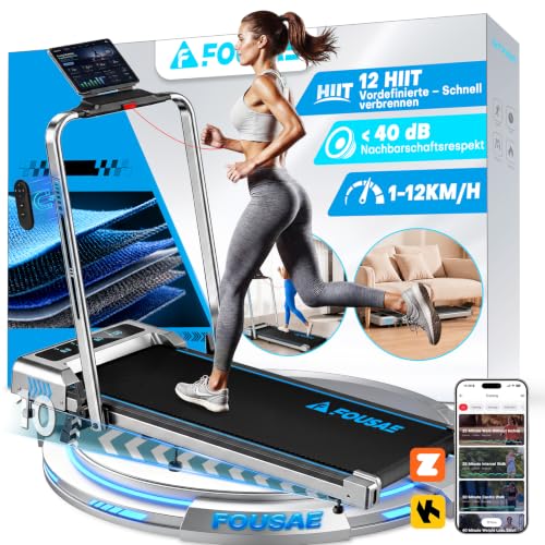 Laufband für Zuhause, 5 in 1 Walking Pad, 12km/h Klappbar Laufband mit 10% Steigung, 2.75HP bürstenlosem Motor Walking Machine mit LED-Anzeige, App-Ko