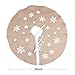 OurWarm Christmas Tree Skirt 30 Inch, Burlap Tree Skirt Printed with White Snowflake Vintage Christmas Tree Decorations, Small Tree Skirt for Holiday New Year Xmas Party Supply Indoor Outdoor