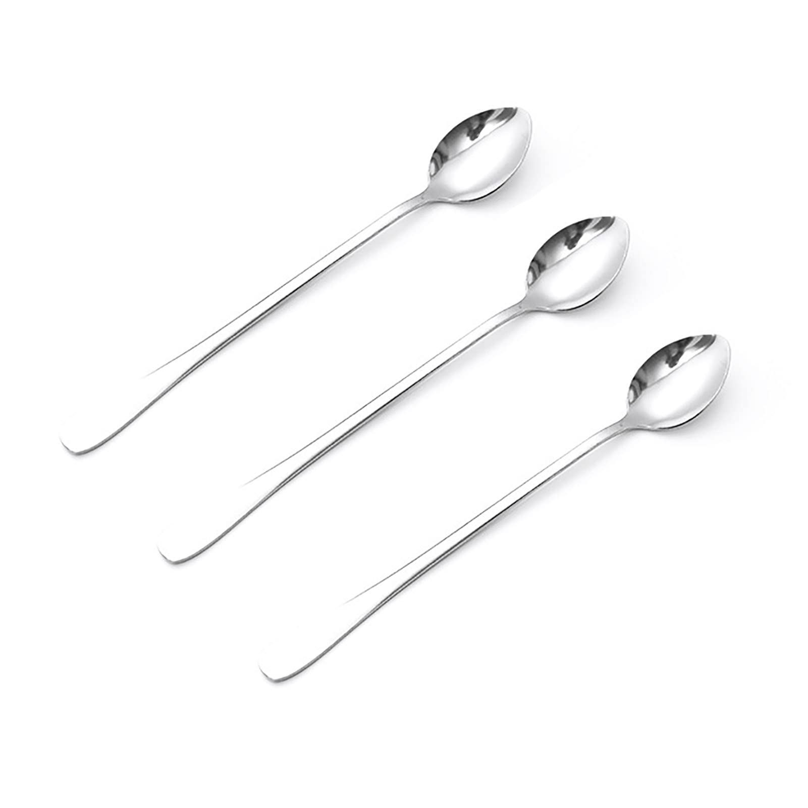 3Pcs Long Handle Spoons Office Stainless Steel Stirring Spoon Coffee Spoon Environmental Protection Creative Elegant Korean Home Office Stir Spoon Long Handled Iced Tea Spoons (Pointed Head)